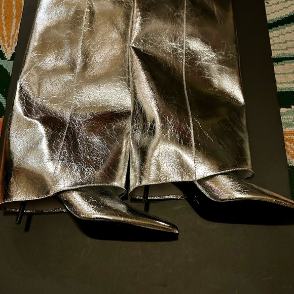 ZARA METALLIC GAITER BOOTS size 39. Size 8 US. New - Picture 8 of 9